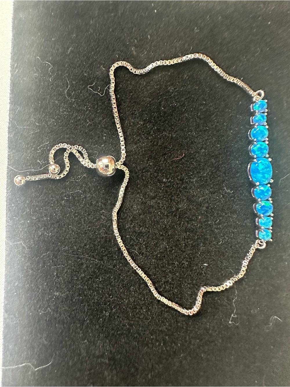 Blue Opal Bar Slider Bracelet - Women's Jewelry